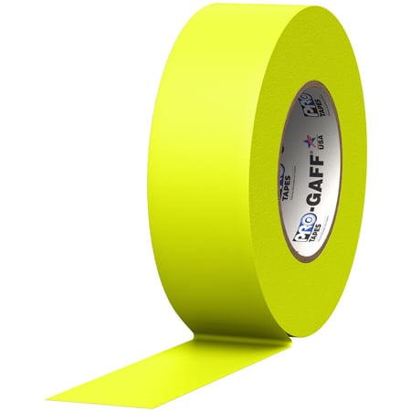 Pro Tapes 001UPCG250MFLYEL Pro Gaff Gaffers Tape YGT-50 - 2 Inch x 50 Yards - Fluorescent Yellow