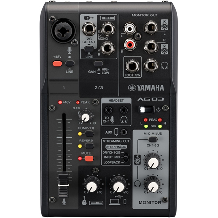 Yamaha AG03MK2 3-Channel Mixer/USB Interface for IOS/Mac/PC - Black