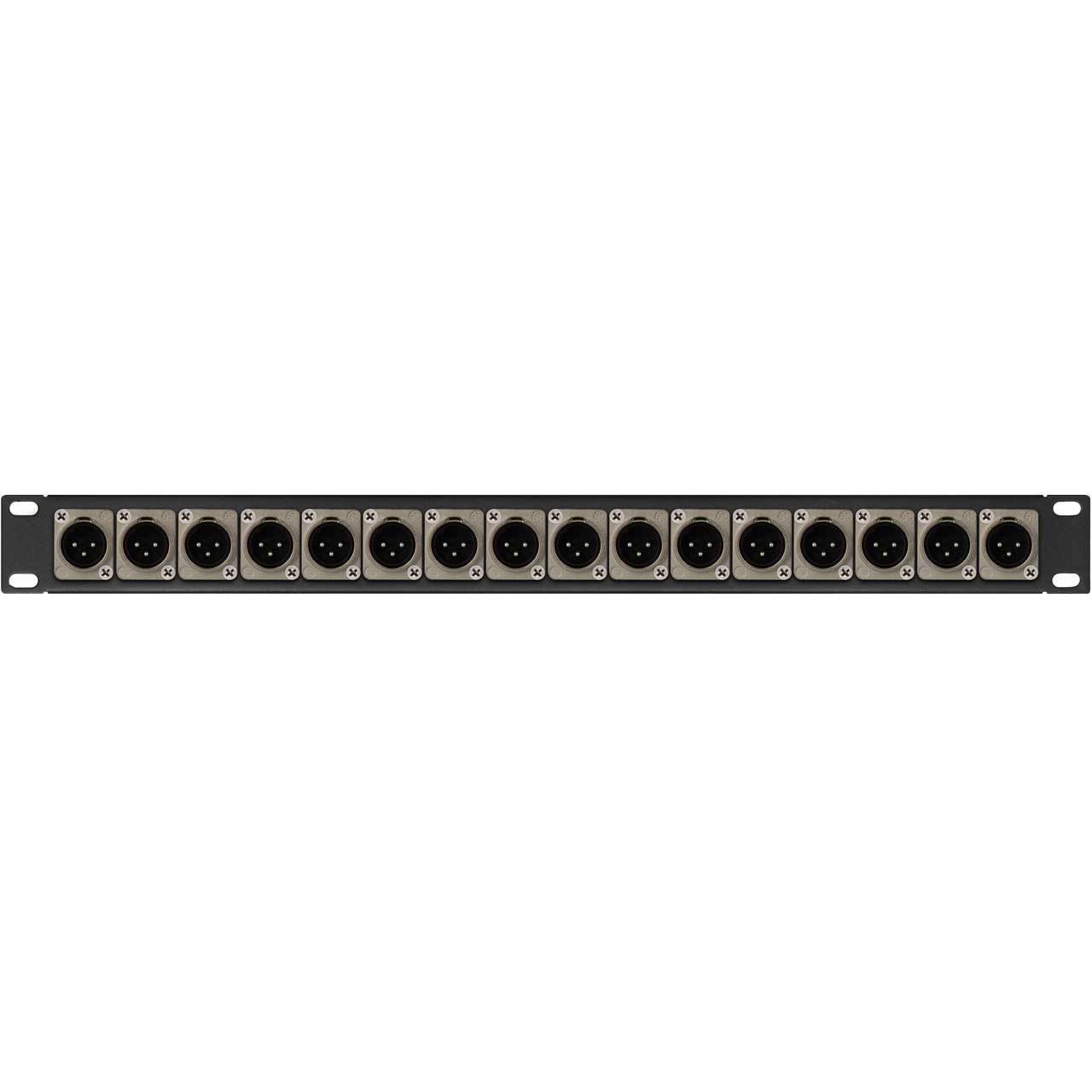 My Custom Shop 16XLRM 16-Port XLR Male Patch Panel w/ Neutrik NC3MD-L-1 Connectors - 1RU