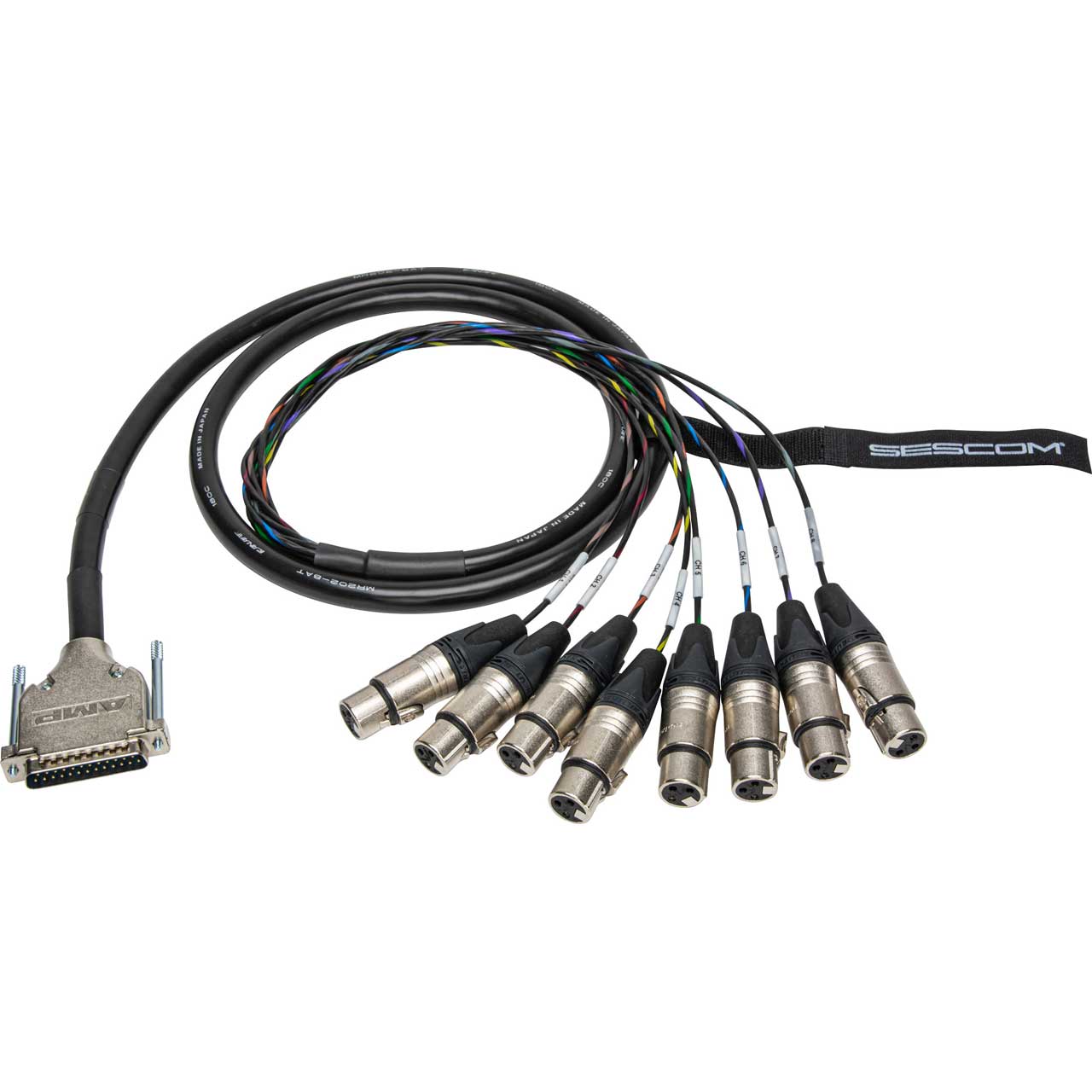 Sescom 25MA-XF-C DB25 DA-88 Audio Cable Canare Analog 25-Pin D-Sub