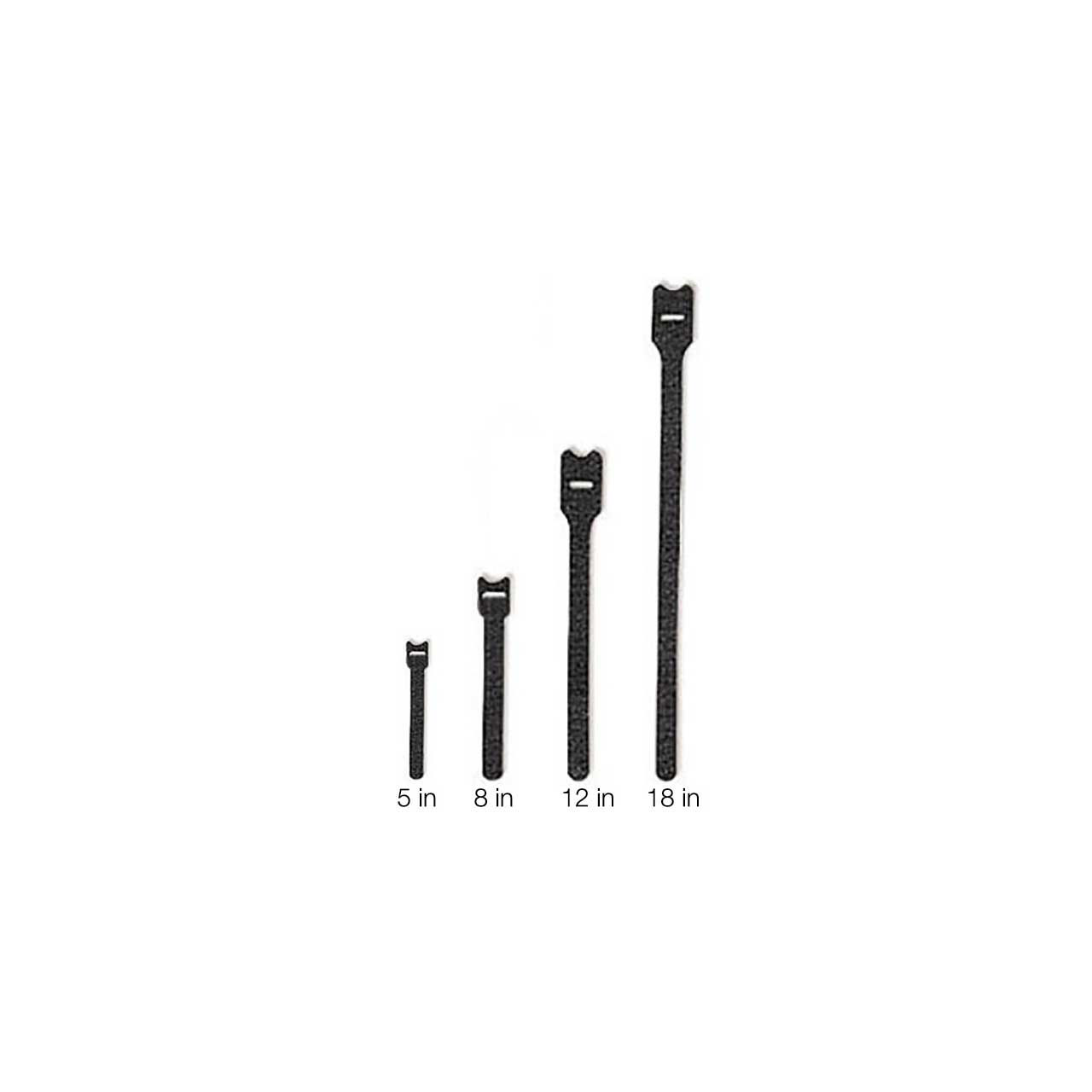 Black 5 Inch Soft VELCRO® Brand Polytie Cable Tie - 25 Pack