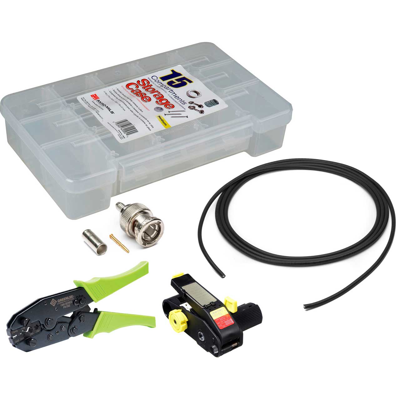 3G BNC Cable Making Kit with 20 Kings BNCs & 100 Foot Belden 1855A Mini ...