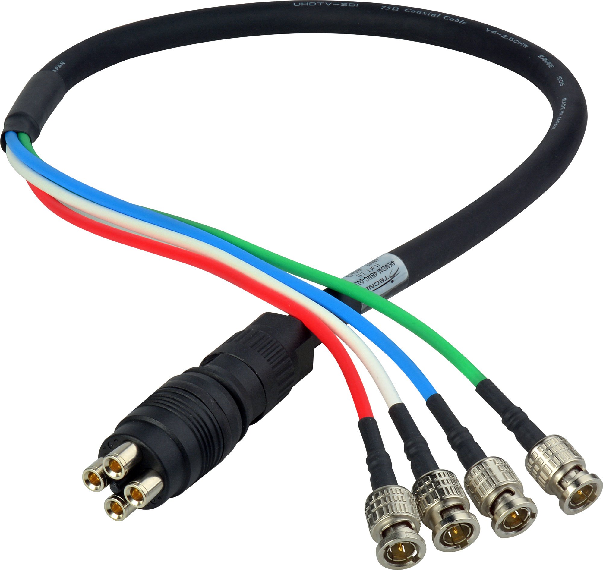 Laird 4KMDM4BNC003 4K UHD Canare 3G/HDSDI Coax MDMBNC 4Channel Din