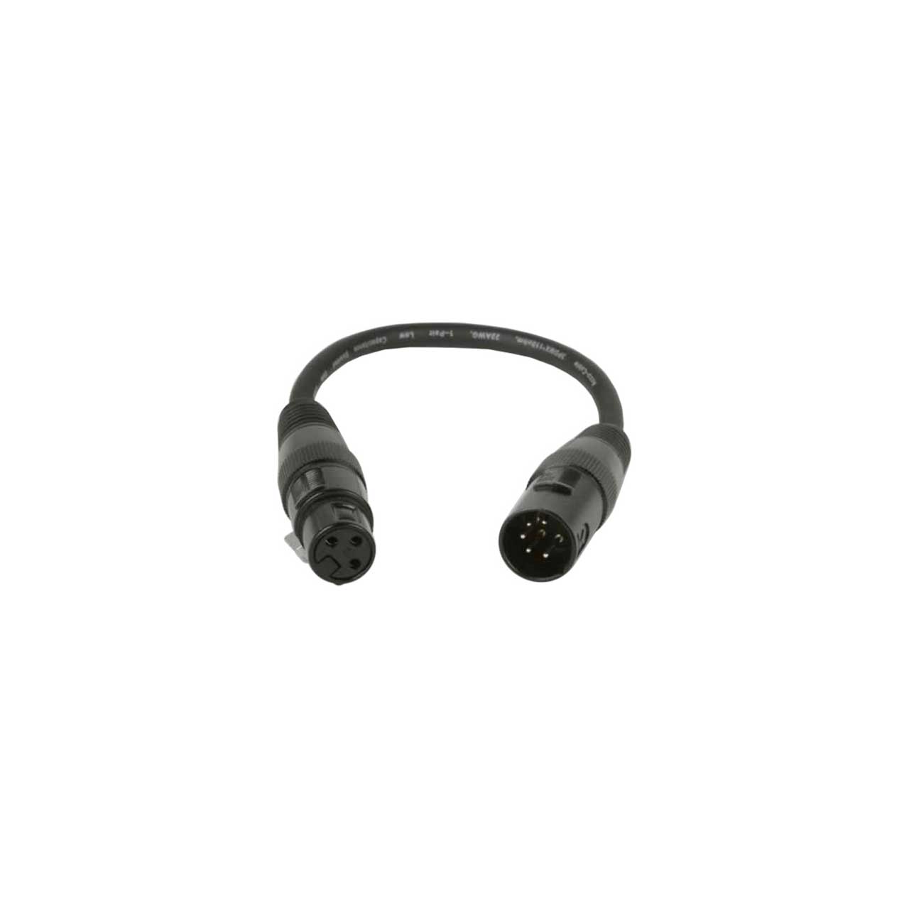 ACCU-CABLE AC5PM3PFM 5 Pin Male XLR to 3 Pin Female XLR Turnaround