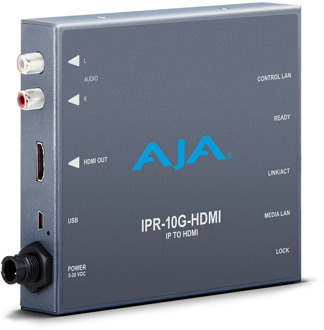 AJA IPR-10G-HDMI SMPTE ST 2110 IP Video/Audio to HDMI Converter