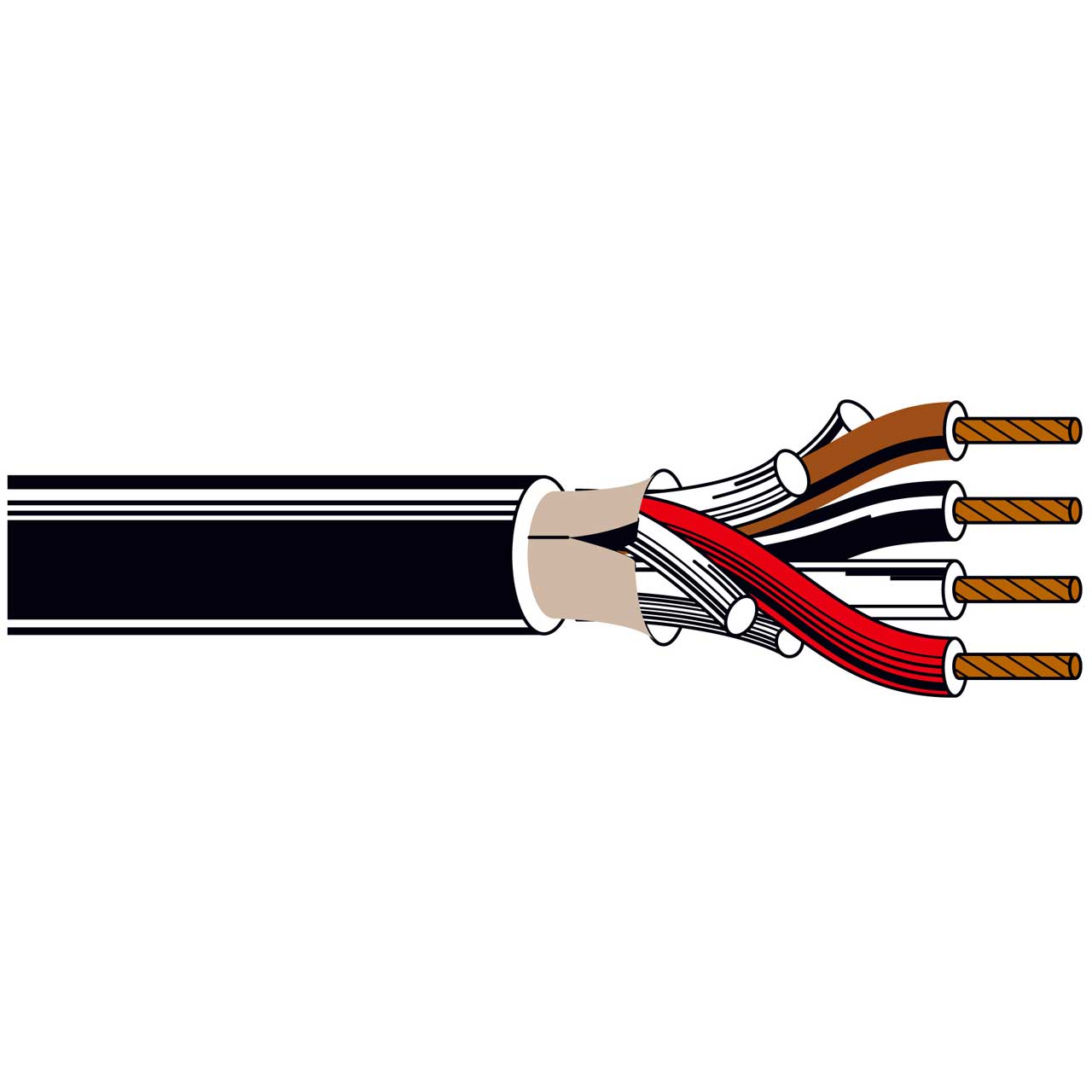 Belden 8454 4-Conductor Rubber Jacket 300V Portable Cordage - Black ...