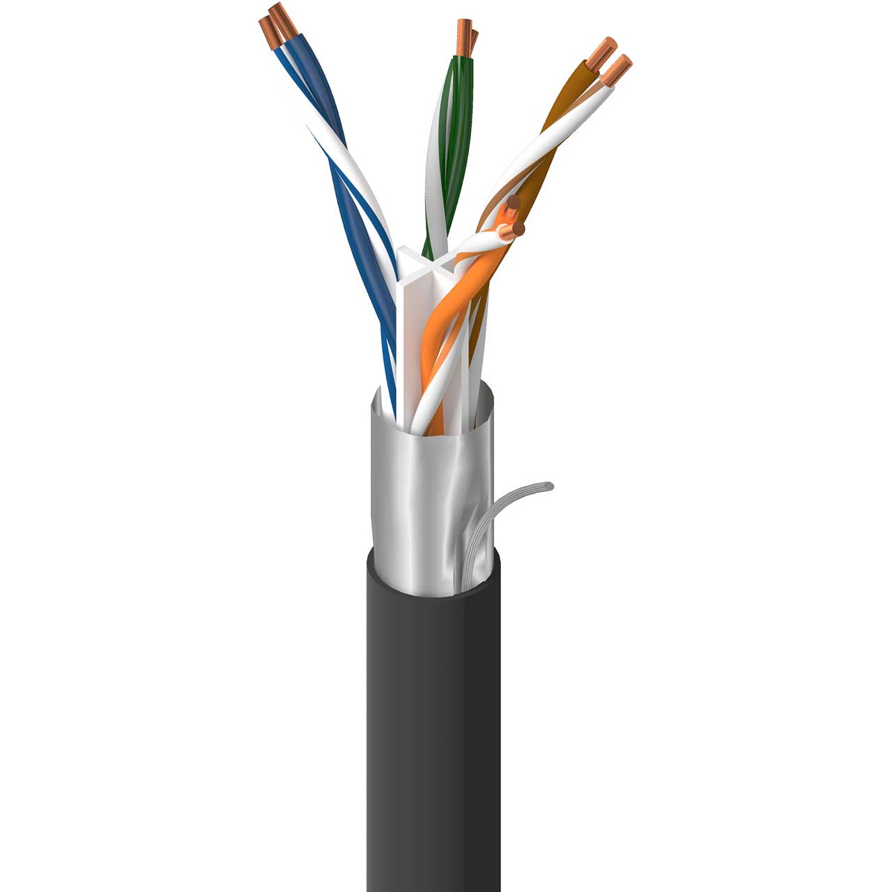 500ft Cat 6 Shielded Outdoor Ethernet Cable, 23AWG, UV/Waterproof, LAN
