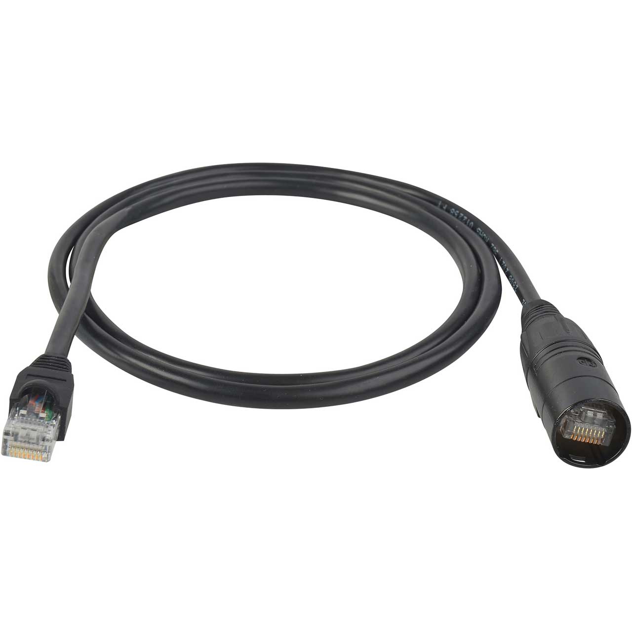 125 Ft CAT 5e STP Shielded Ethernet Black Cable w/Neutrik EtherCon RJ45 plugs. b