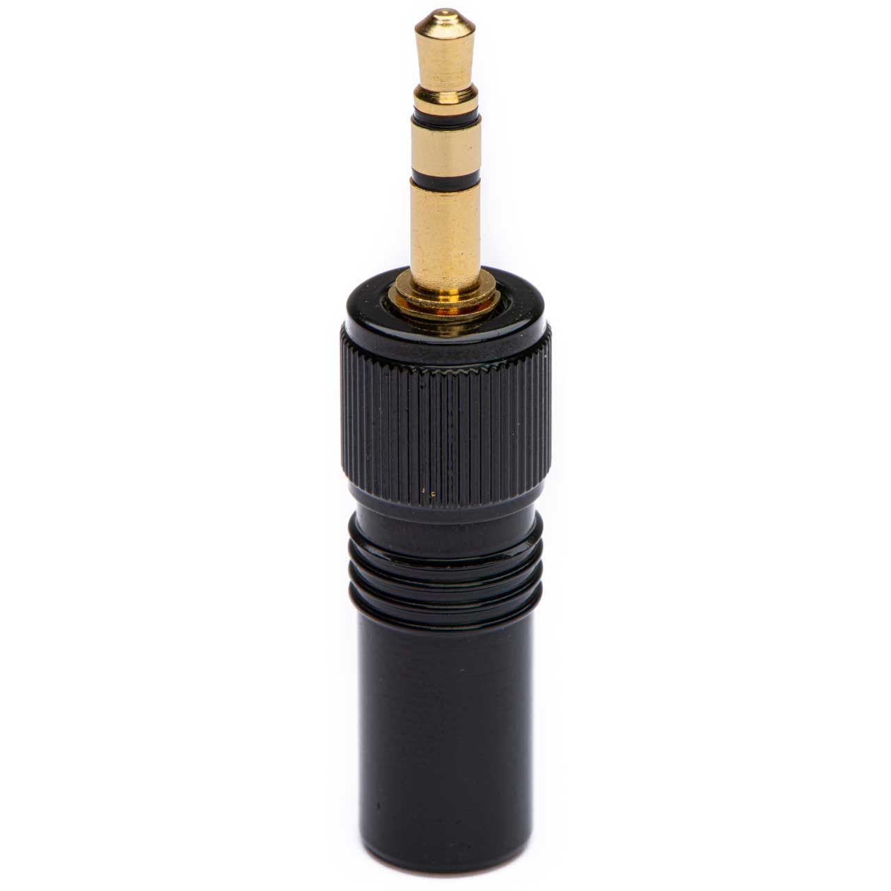 M-3.5S LOCKING 3.5mm Male TRS Stereo Audio Plug - Cable End Connector - Black
