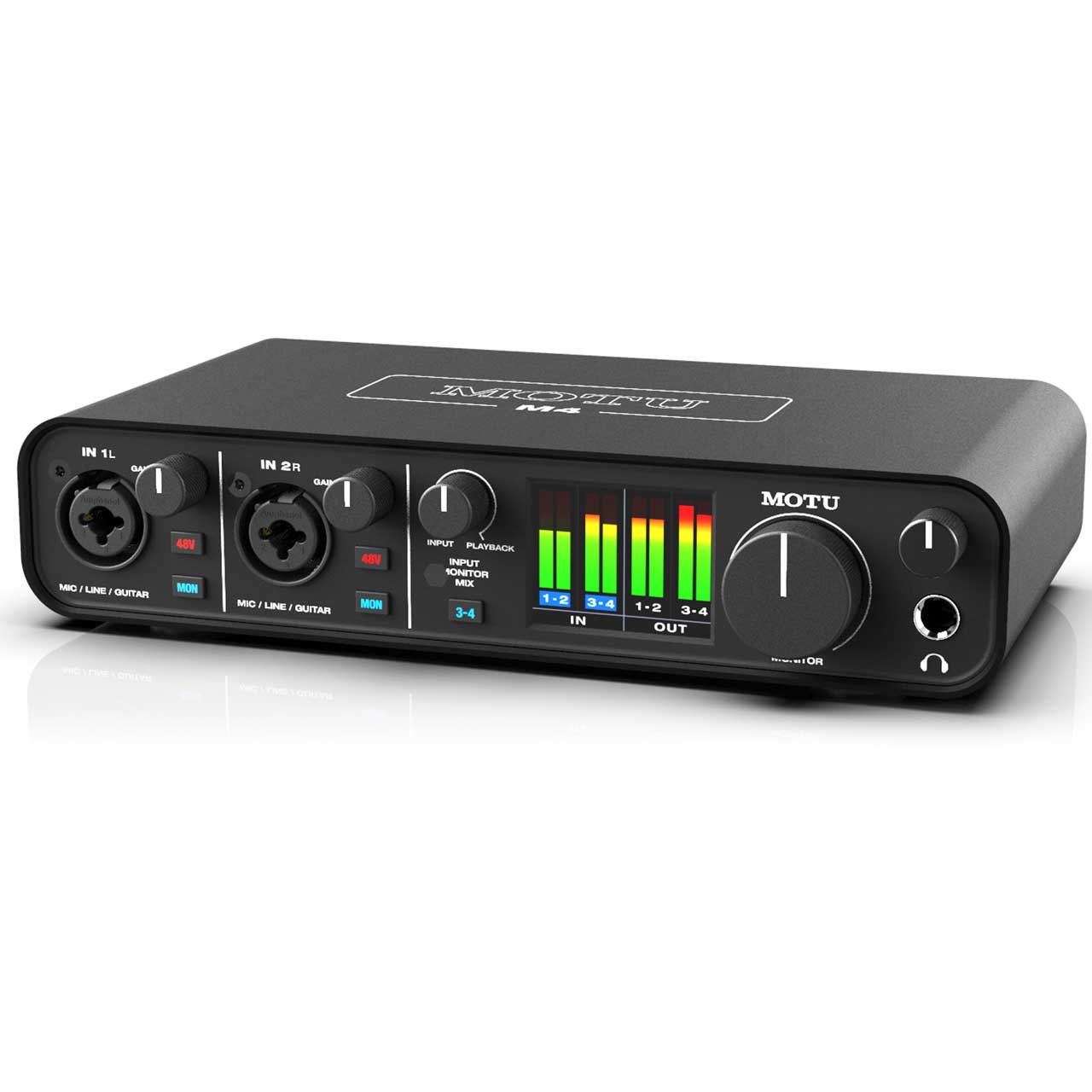 Motu M4 USB Audio Interface with Studio-Quality Sound with 4 Inputs and 4  Outputs