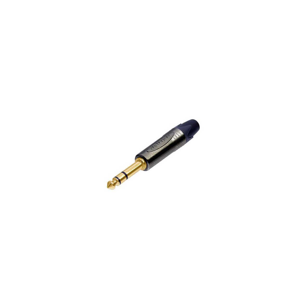 Neutrik NP3X-B X-Series 1/4in 3-Conductor Phone Plug Black and Gold