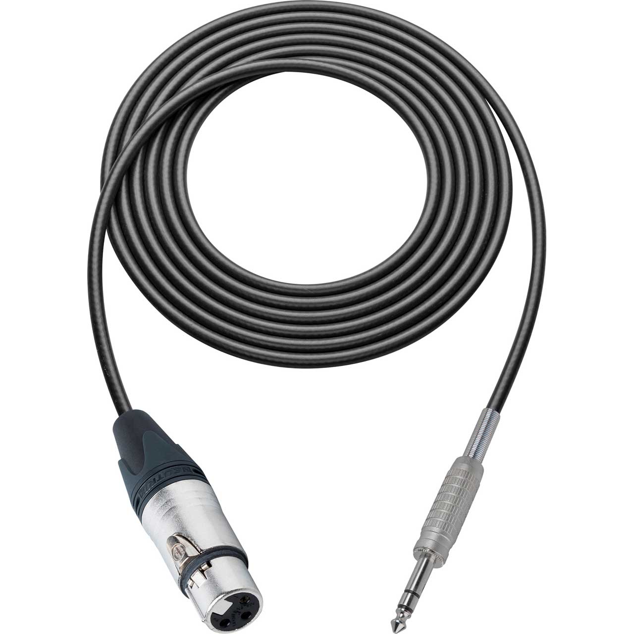 Sescom SC100XJSZ Audio Cable Canare Star-Quad 3-Pin XLR Female to 1/4 TRS Balanced Male Black - 100 Foot