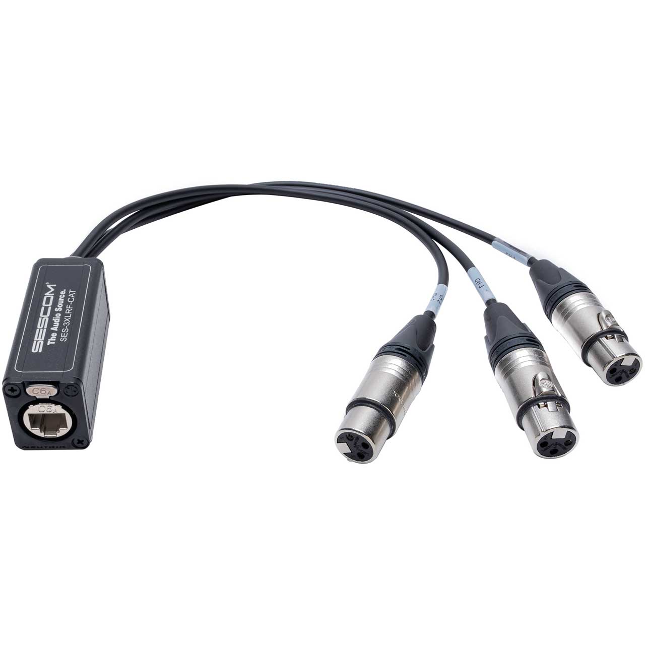 XLReach45 XLR3-RJ45 変換　20ペア ライブ配信★OBS配信 Sescom SES-3XLRF-CAT 3 Channel Passive Balanced Audio Adapter