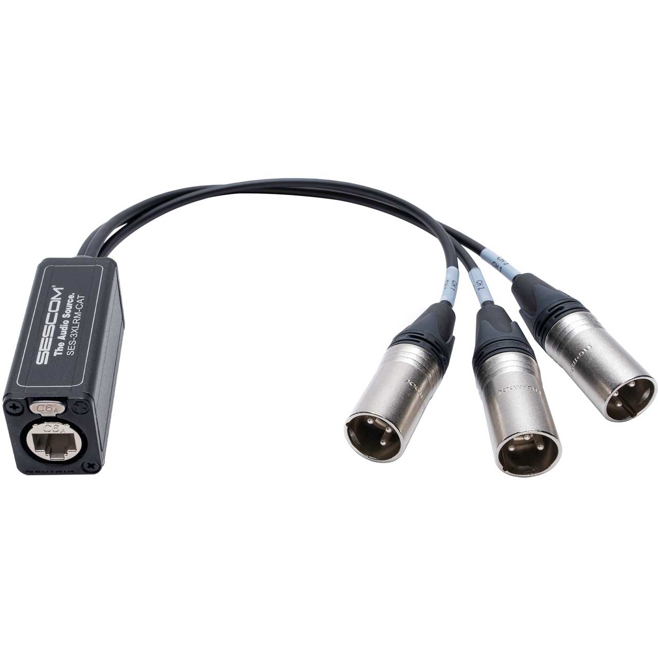 Sescom SES-3XLRM-CAT 3 Channel Passive Balanced Audio Adapter