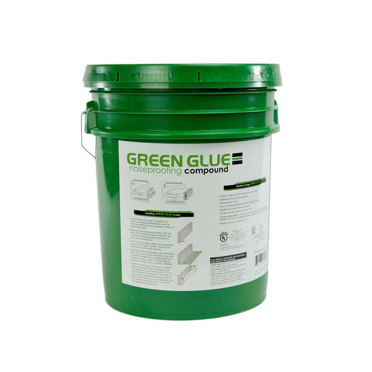 Green Glue Noiseproofing Compound Pail with Dispensing Applicator Tool