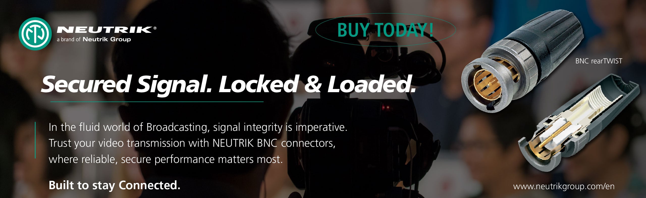 Neutrik homepage Banner with BNC Connectors 