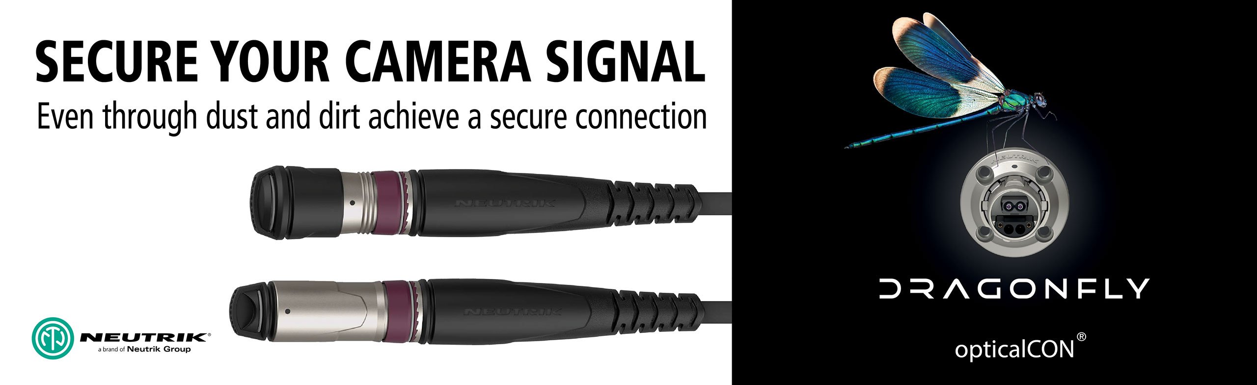Neutrik DRAGONFLY connector system banner