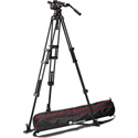 Manfrotto MVKN12TWINGUS Nitrotech N12 Video Head with 545GB Aluminum Twin Leg Tripod Ground Spreader and Carry Bag