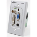 Opticis MVDF 1 Gang-Sized Multi-Format Video to Optical DVI Wall-Plate Converter