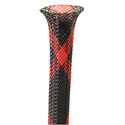 Techflex FRN0.25SP Flexo FR Flame Retardant Cable Sleeving 1/4 - 7/16in - Black FR w/ Red Tracer Spyder - 1000 Foot