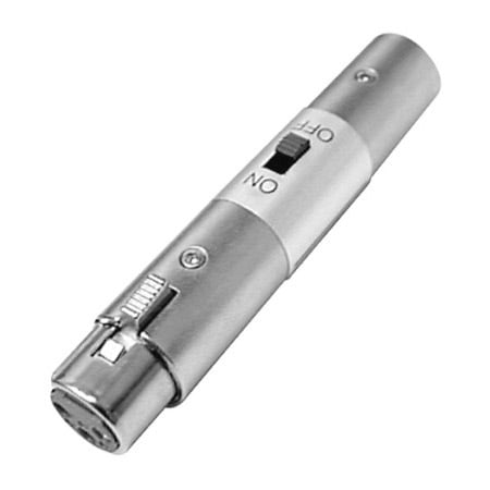 Inline XLR ON/OFF microphone switch w/ 3 Pin XLRM plug to XLRJ