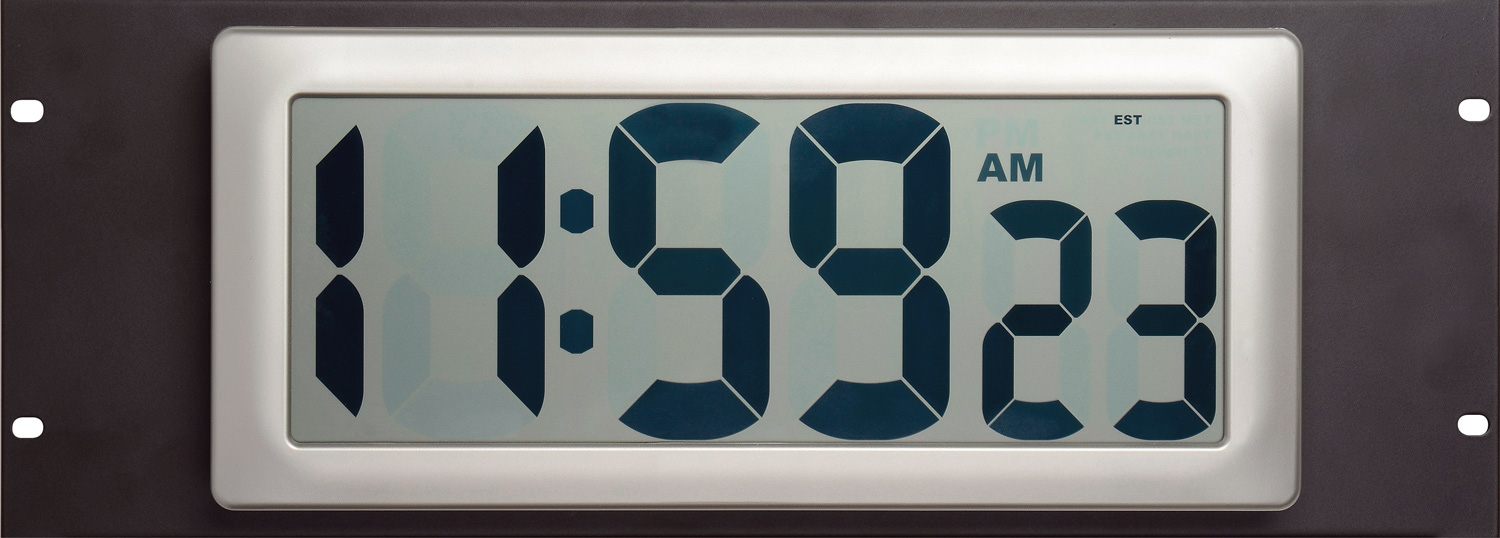 Rackmount Extra Large Digital LCD Studio Clock 4RU