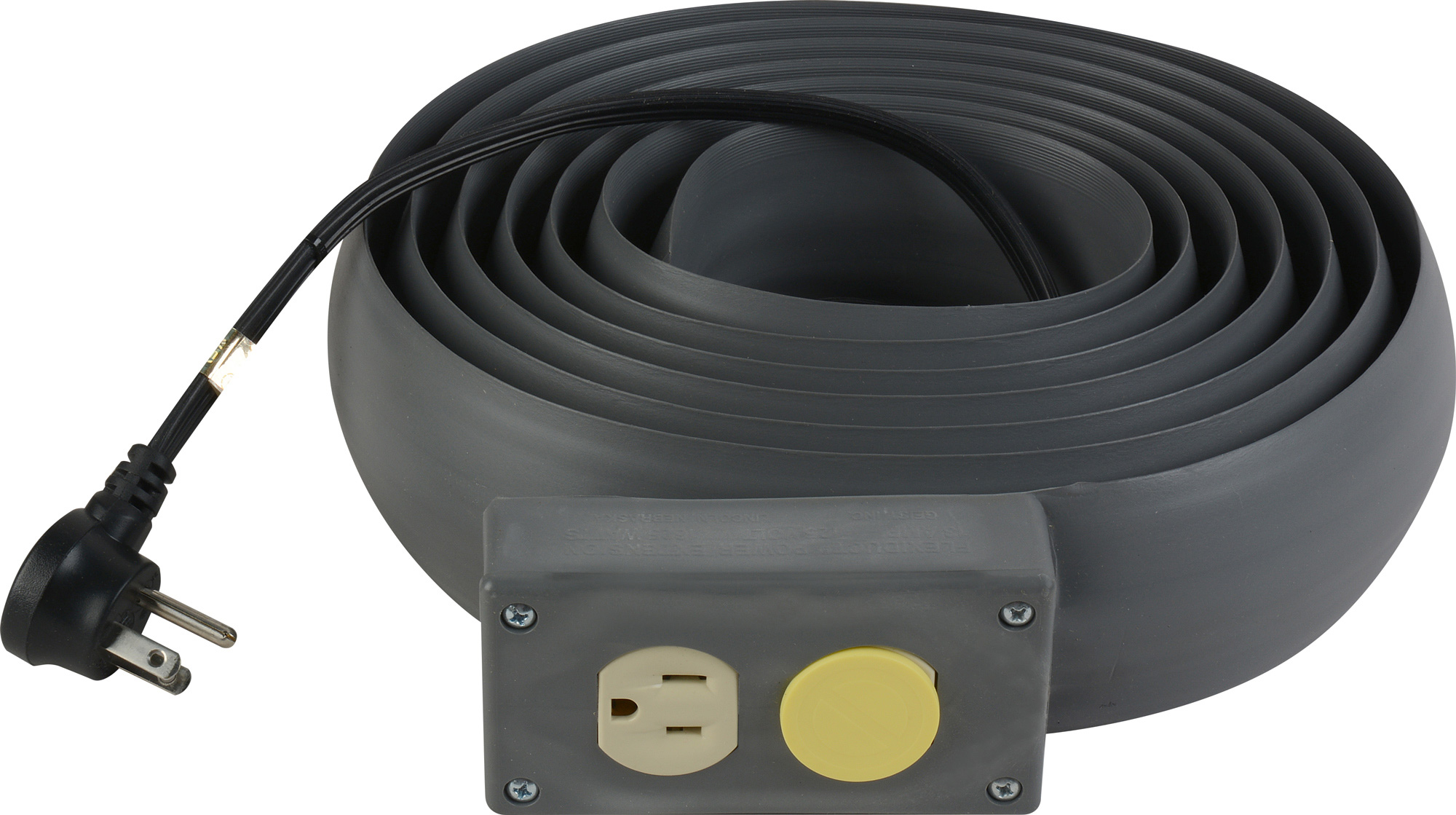 LayFlat AC Power Extension 12 Foot Gray