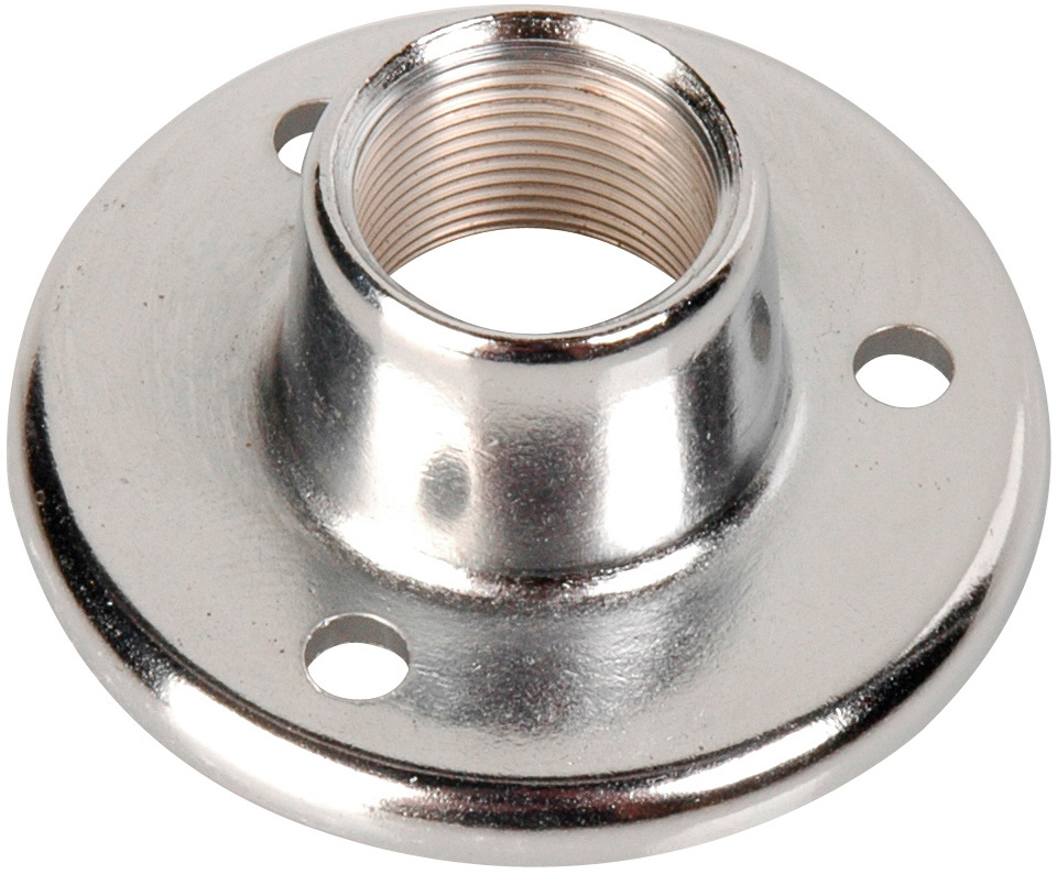 Atlas AD11B Surface Mount Female Mic Flange 5/8in27 Thread Chrome Finish