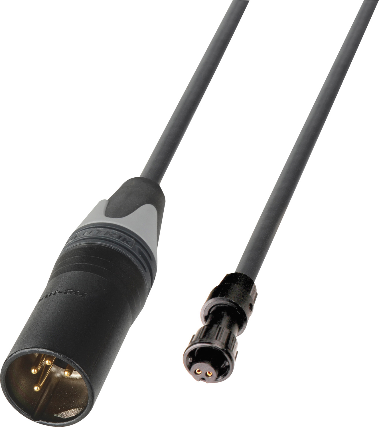 4Pin XLR Male to AJA Type MicroConX 2Pin Power Cable 1Foot