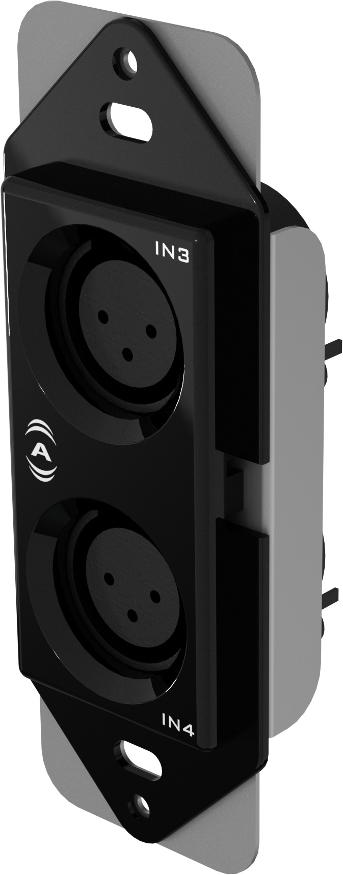 Attero Tech unXP2I 1-Gang Passive Wall Plate with 2 female XLRs & 3-gang Decora plate - White & Black Inserts ATEC-UNXP2I