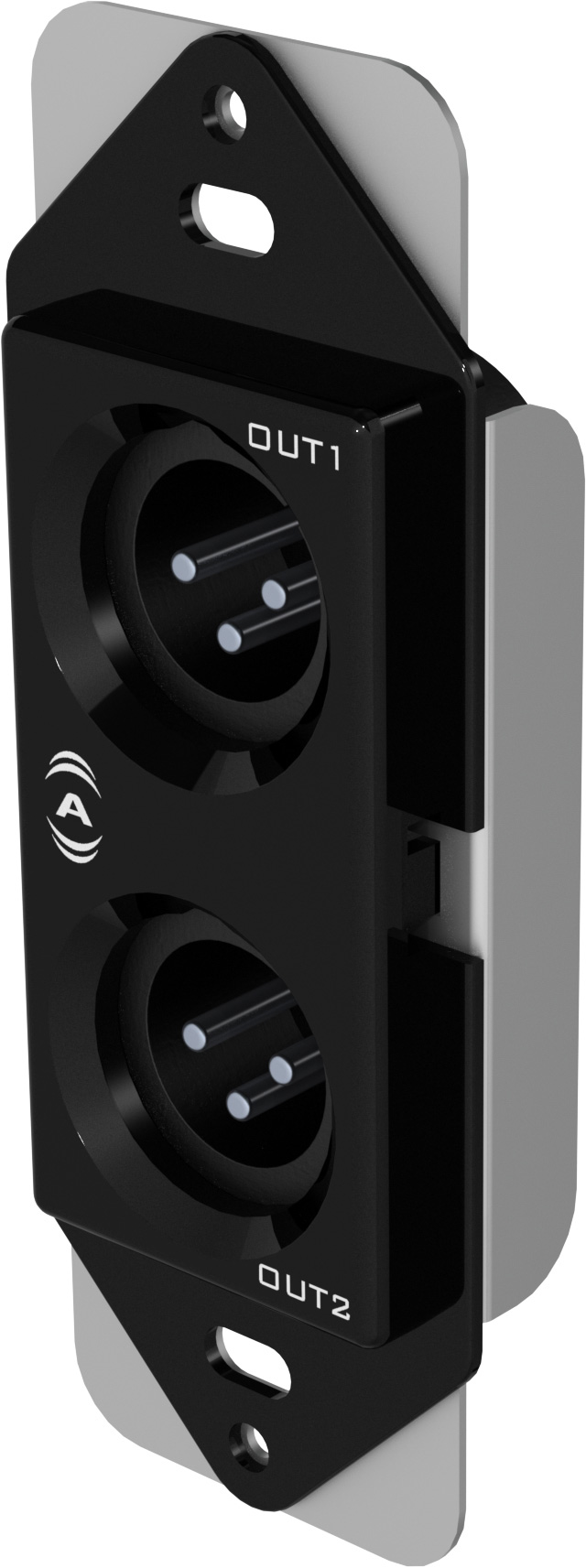 Attero Tech unXP2O 1-Gang Passive Wall Plate with 2 male XLRs & 3-gang Decora plate - White & Black Inserts ATEC-UNXP2O