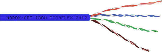 Belden 2412 23 AWG Enhanced Category 6 350MHz Nonbonded-Pair Cable 1000 Foot - Blue BL-2412-1000BE