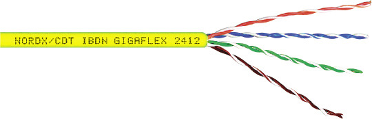 Belden 2412 23 AWG Enhanced Category 6 350MHz Nonbonded-Pair Cable 1000 Foot - Yellow BL-2412-1000YW