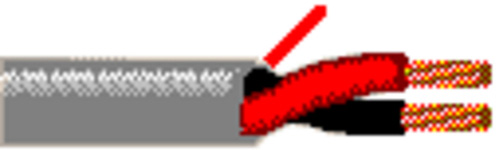Belden 5400UE 2 Conductor 20AWG Riser-CMR Security & Commercial Audio Cable - Gray - 1000 Foot BL-5400UE-1000GY