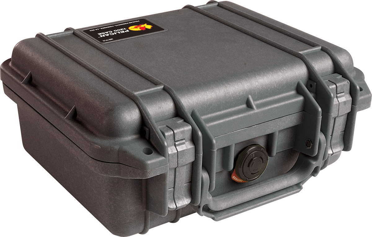 Pelican 1200 Mini S Case w/Foam 10.75inL x 9.75inW x 5inD Black