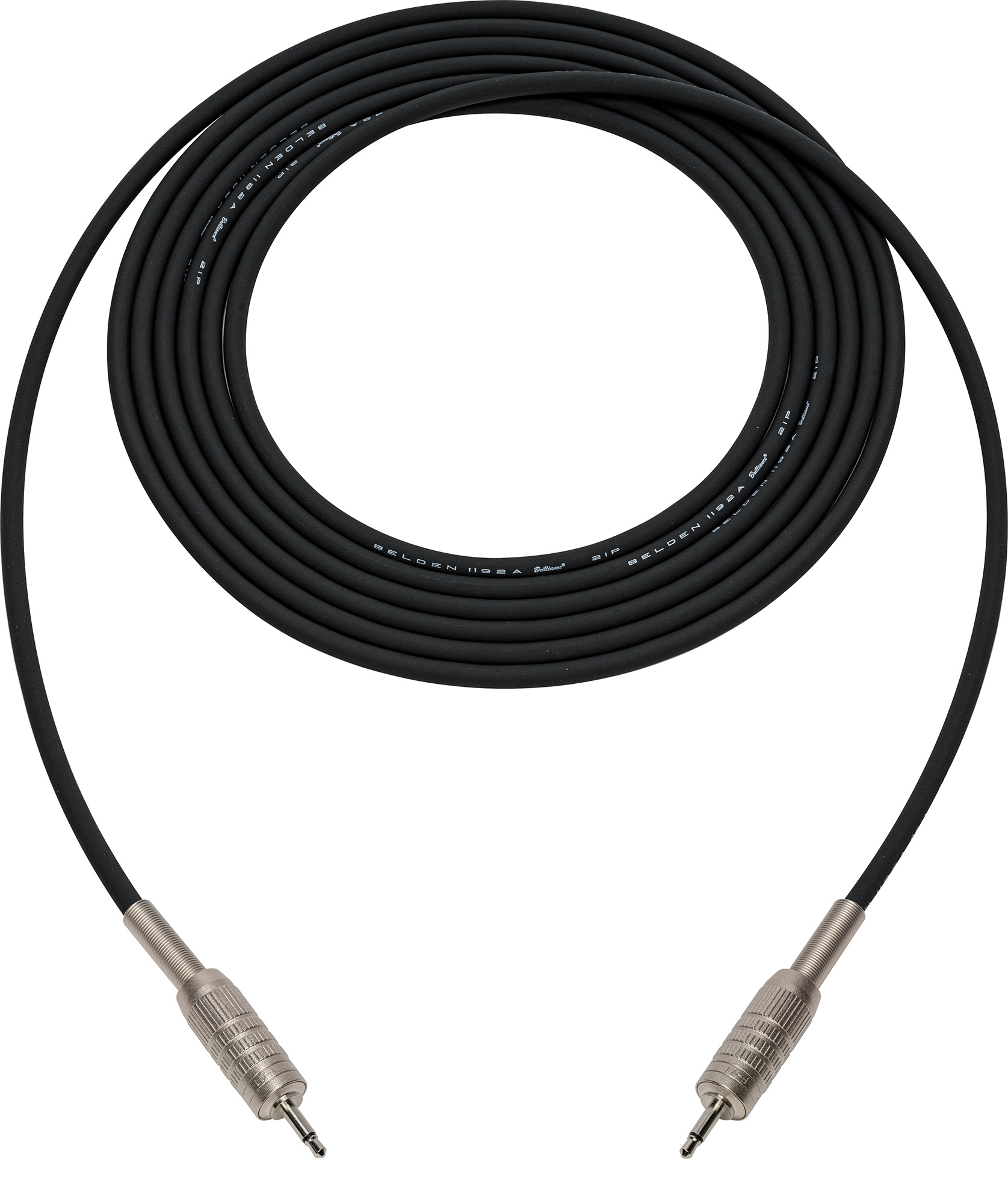 Belden StarQuad Audio Cable 3.5mm TS Male to Male 50 Foot Black