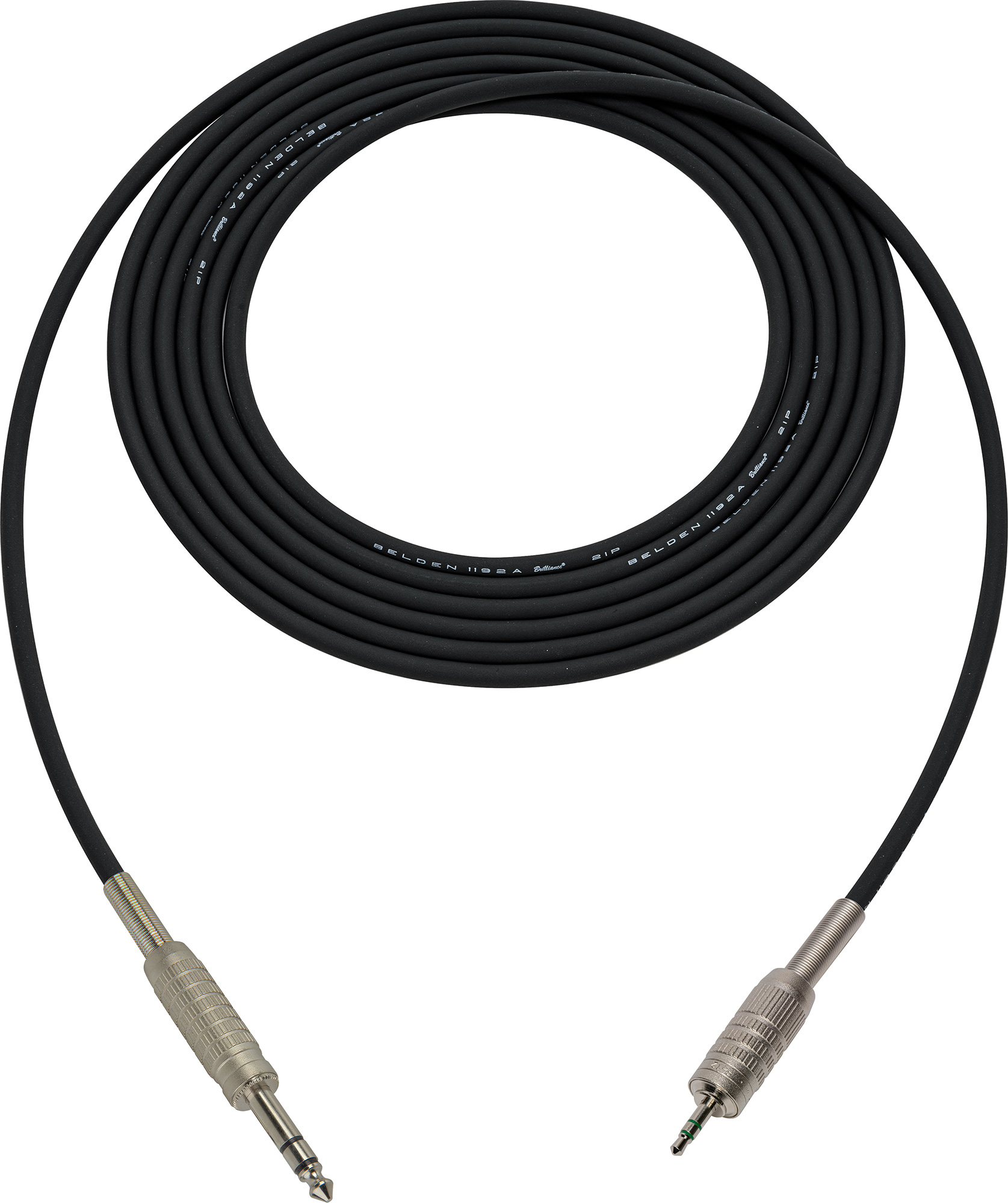 Belden StarQuad Cable 1/4Inch TRS Male to 3.5mm TRS Male 50 Foot Black