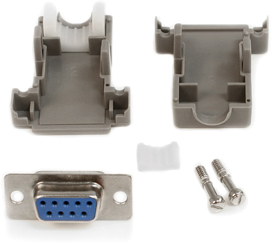 100pcs D-SUB Plastic Hood Cover Backshell With Screws – For 9 Pin DB9, 15 Pin DB15, VGA – Gray