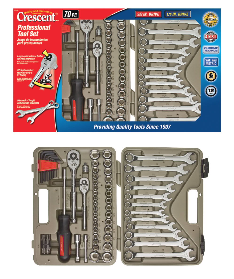 Crescent CTK70MP 70Piece Ratchet & Combination Wrench Professional