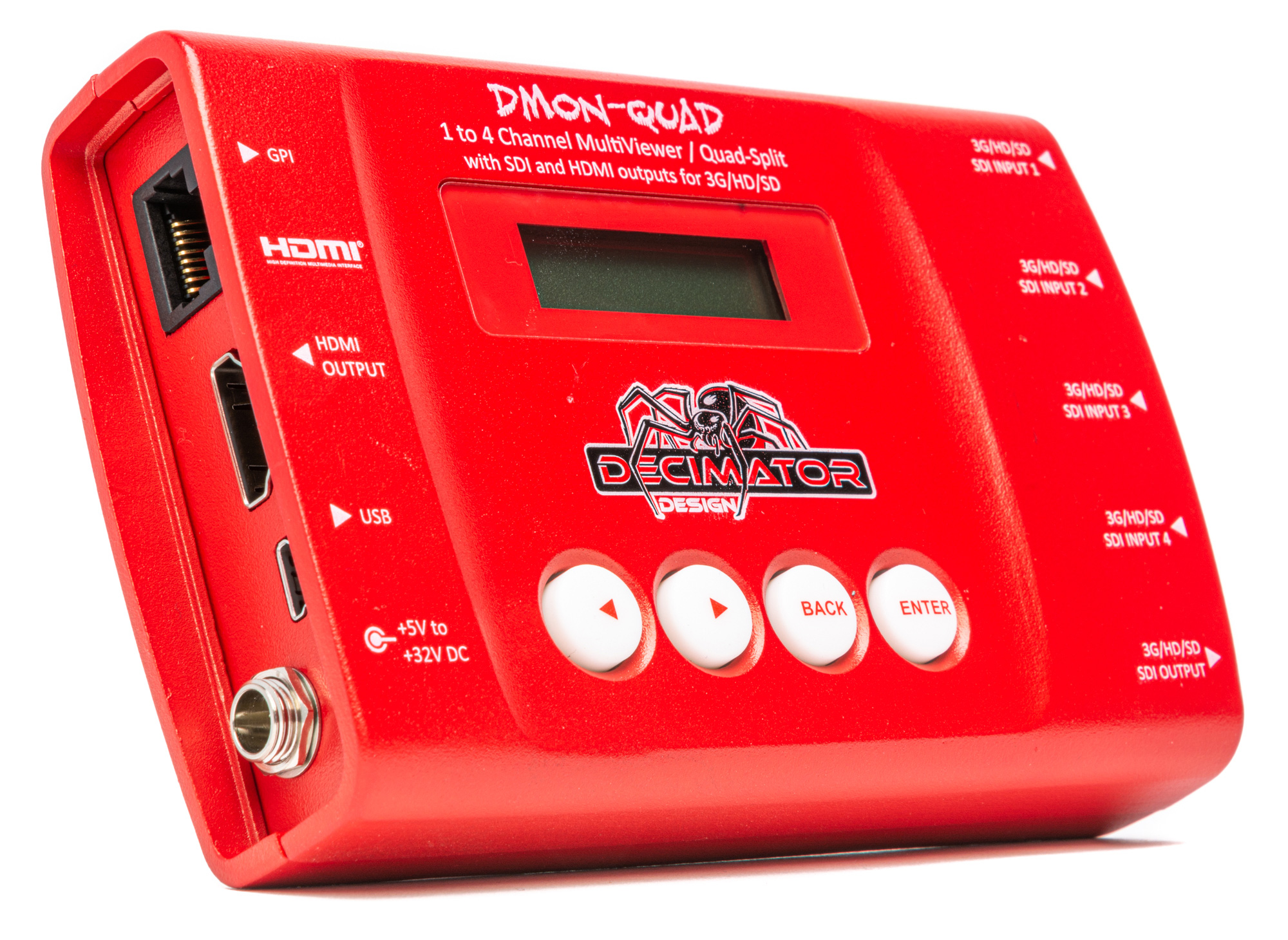 Decimator DMONQUAD 1 to 4 Channel MultiViewer / QuadSplit with SDI