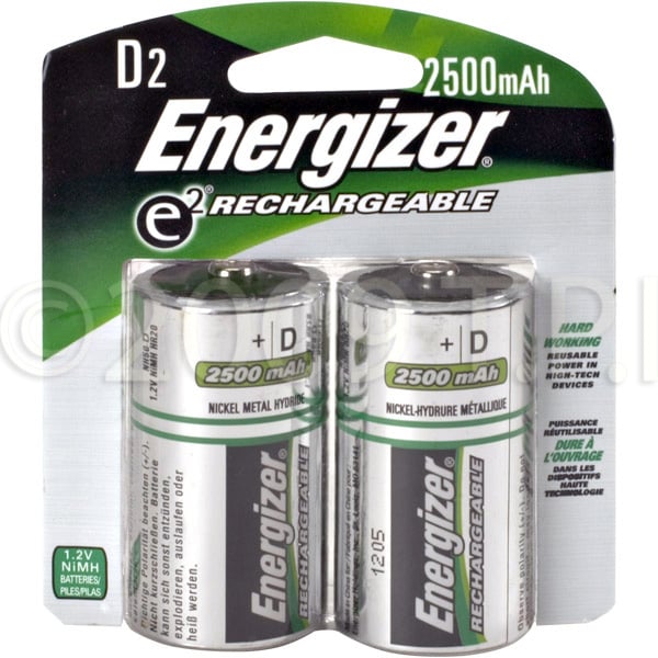 Energizer DNH2 Rechargeable D Cell NiMH Batteries 2 Pack