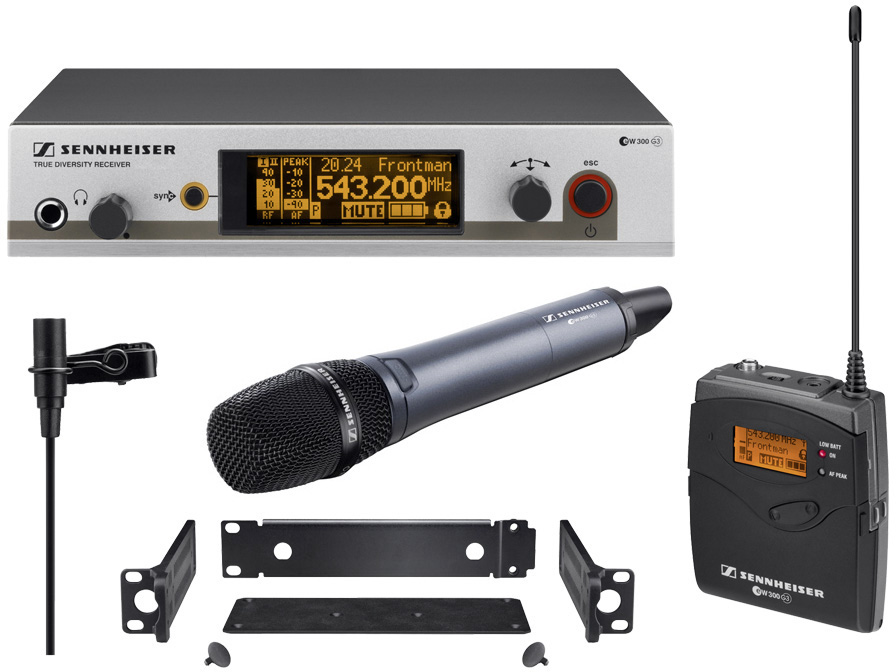Sennheiser EW312/335G3A Wireless Handheld/Lav Mic System 516558 MHz