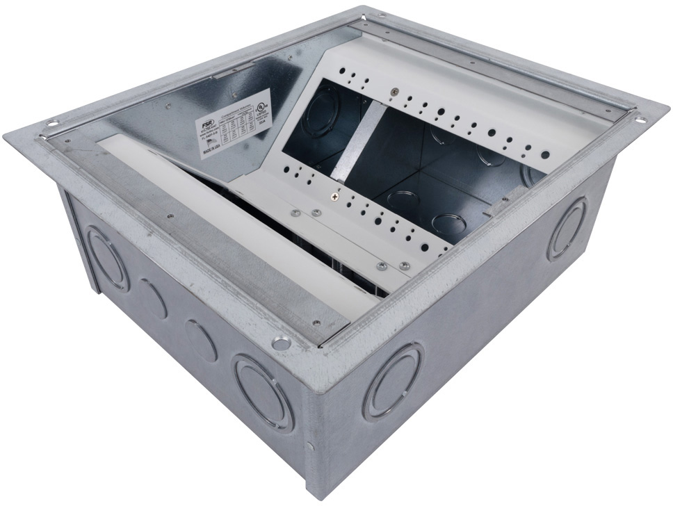 FSR FL-540P-5-B Floor Box for Raised Access Computer and Stage Floors (5 Inch Depth) FSR-FL-540P-5-B