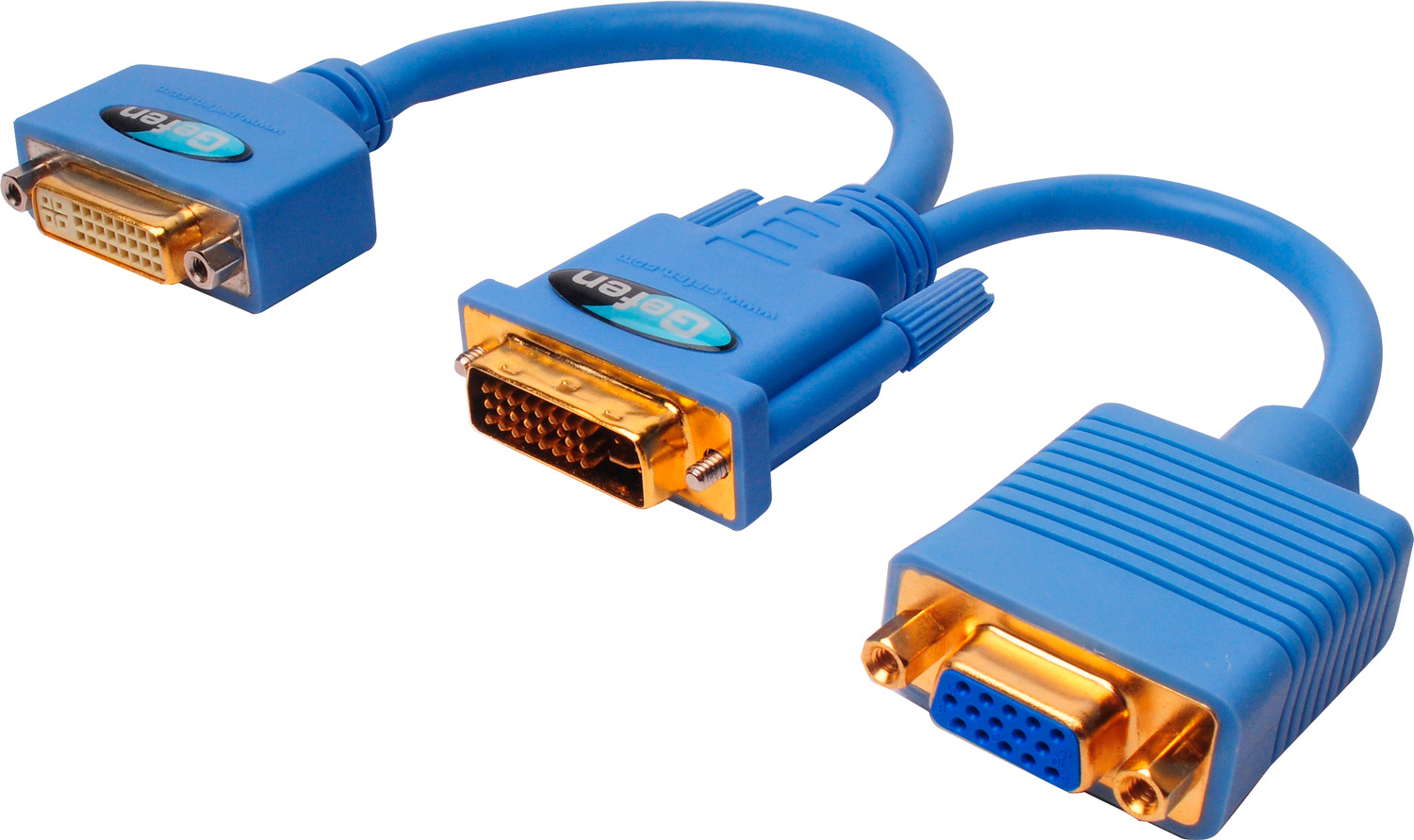 Gefen ADA-DVI-2-DVIVGA DVI-D Dual Male to 1 DVI-I Dual Link F and 1 ...