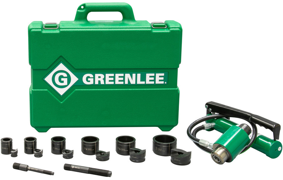Greenlee 7306SB 11-Ton Hydraulic Knockout Kit with Hand Pump and Slug-Buster 1/2 Inch - 2 Inch GRL-7306SB