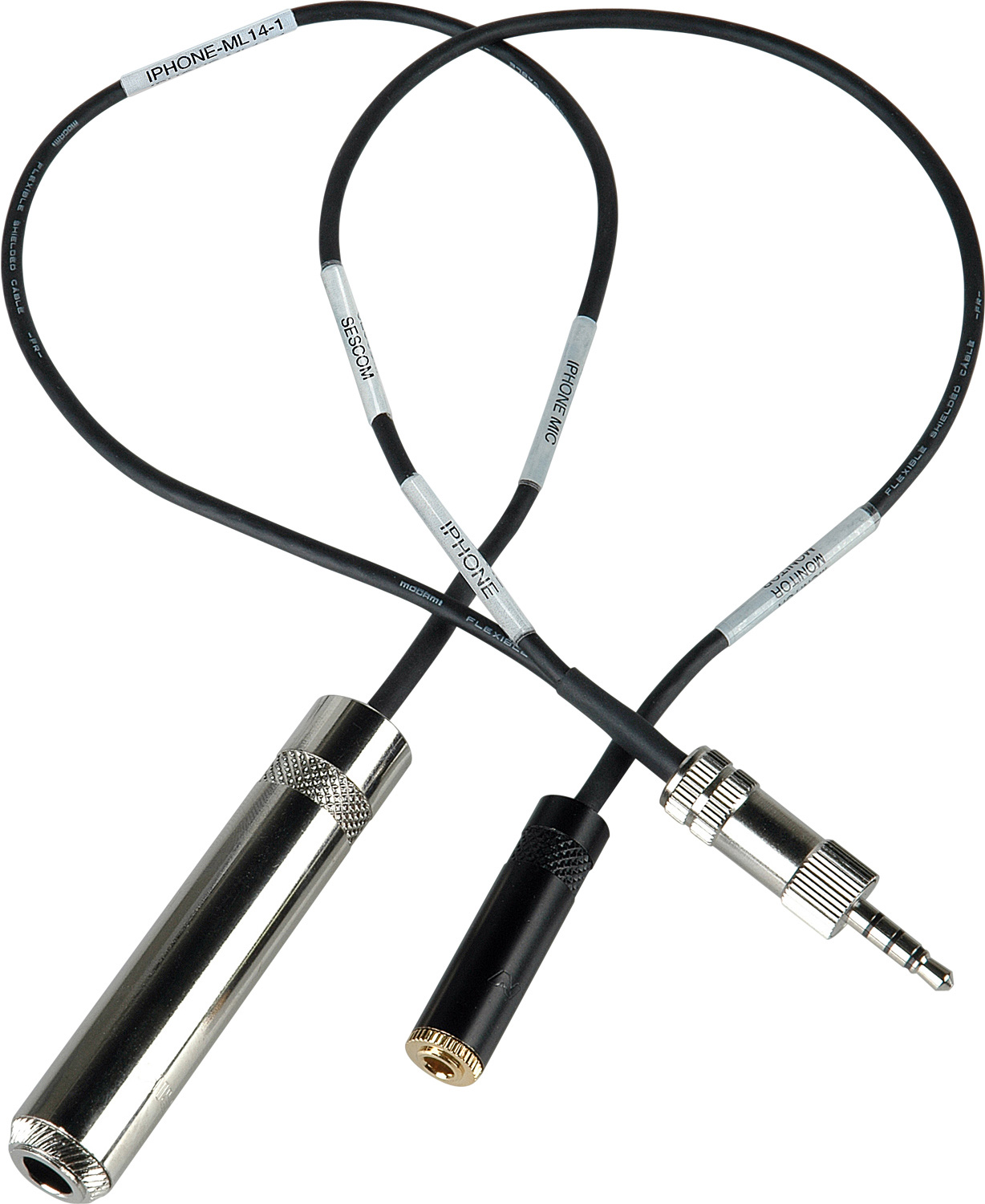 iPhone/iPod/iPad TRRS to 1/4 Jack Guitar Level and 3.5mm