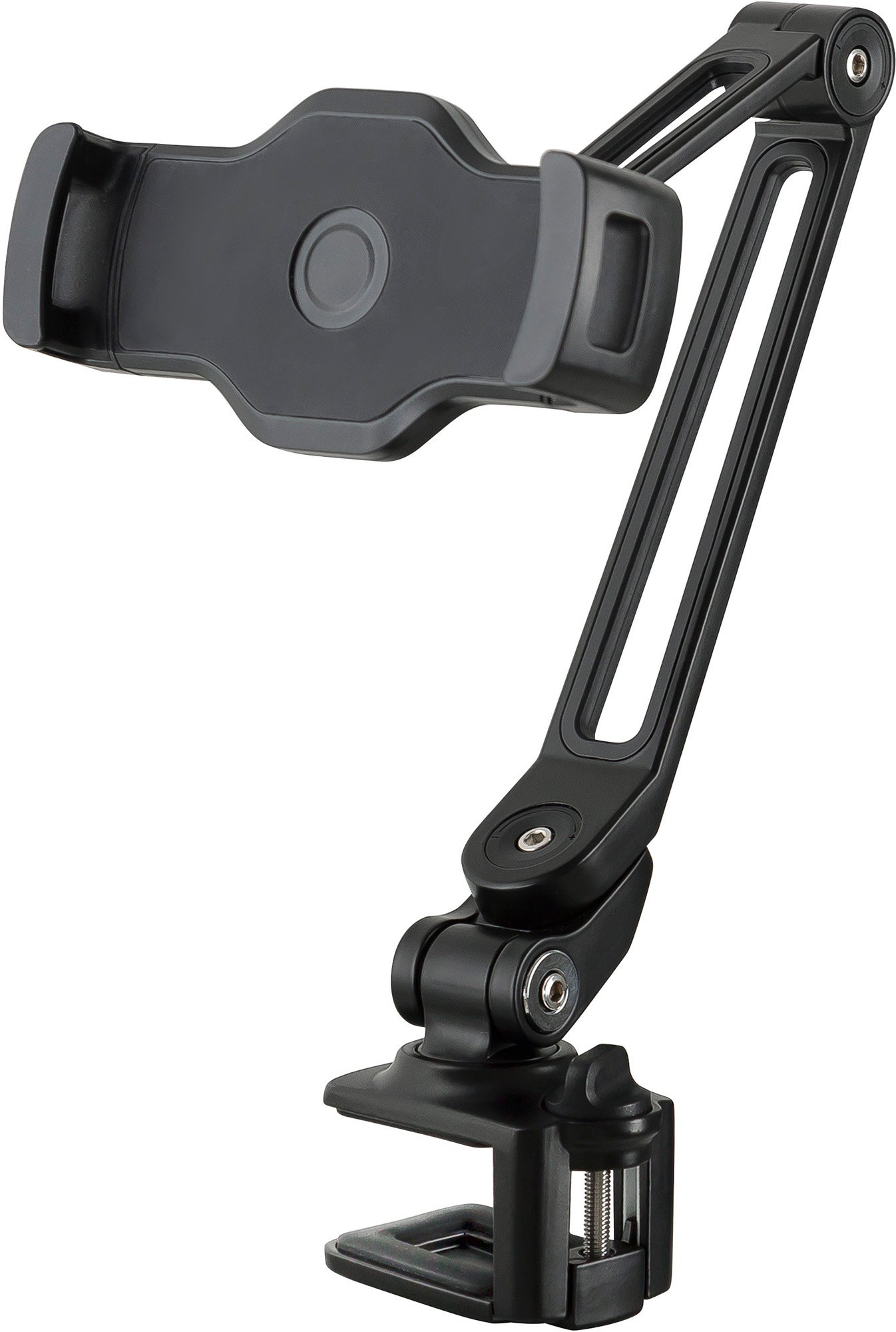 K&M 19805 Smartphone/Tablet Clamp-on Holder for devices from 10.2 to 13 Inches - Black KM-19805