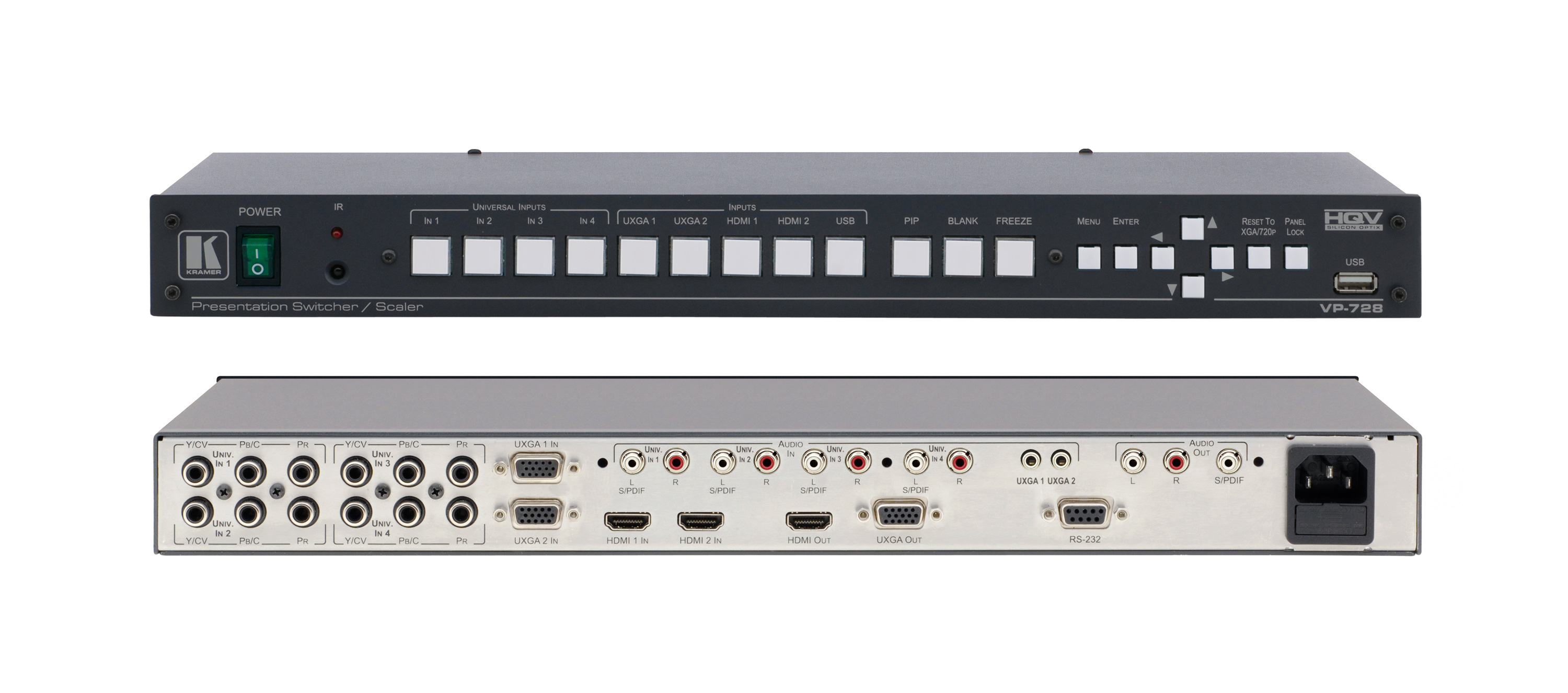 Kramer VP728 9Input Digital Scaler/Switcher with HDMI Outputs and PIP