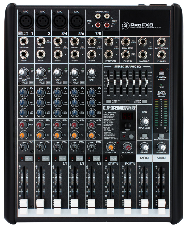Mackie PROFX8 Professional 8-Channel Compact Mixer with ...