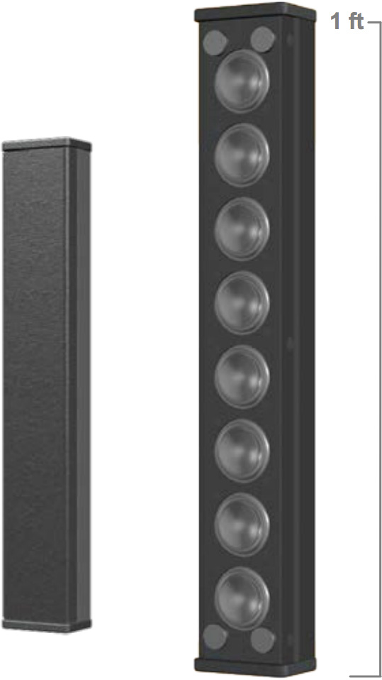 Innovox MLA8BLK Line Source Speaker Eight 1 Inch Drivers 12 Inch